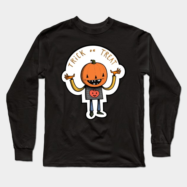 Trick or Treat Kid Long Sleeve T-Shirt by The Ghost In You